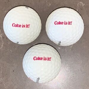 Vtg Sleeve of 3 Coke is it! Pinnacle Golf Balls *Unused*